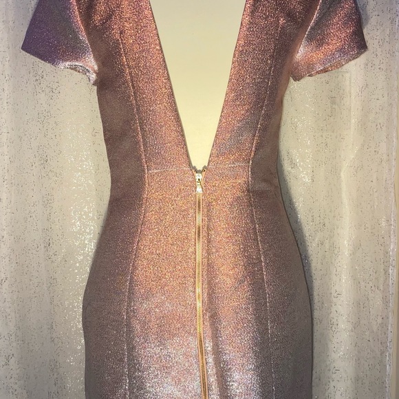 Express- Metallic Rose Gold Mini Dress - Picture 4 of 7